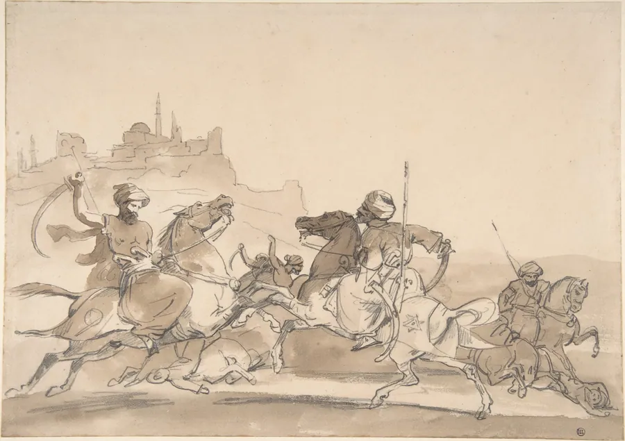 Combat of Oriental Horsemen by Théodore Gericault