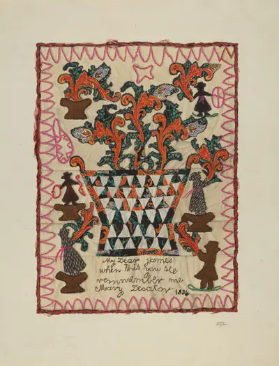 Applique Linen Panel