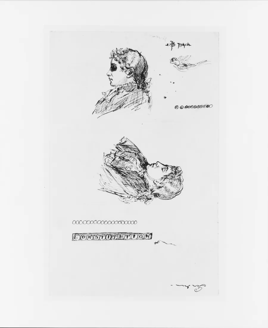 Study for a Bust Portrait of a Young Man (from Sketchbook) by John Quincy Adams Ward