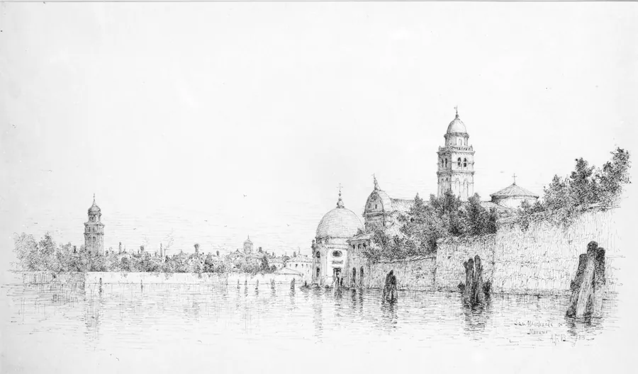 San Michaeli and Murano, Venice by Andrew Fisher Bunner