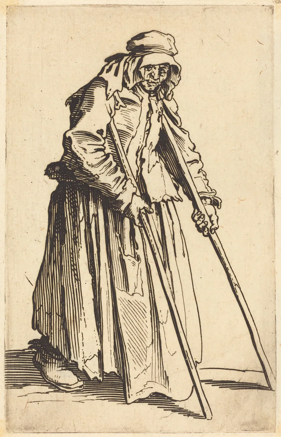 Beggar Woman with Crutches by Jacques Callot
