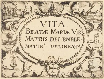 Title Page for "The Life of the Virgin in Emblems"