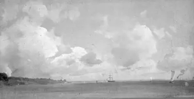 Øresund med skibe, ud for Espergærde