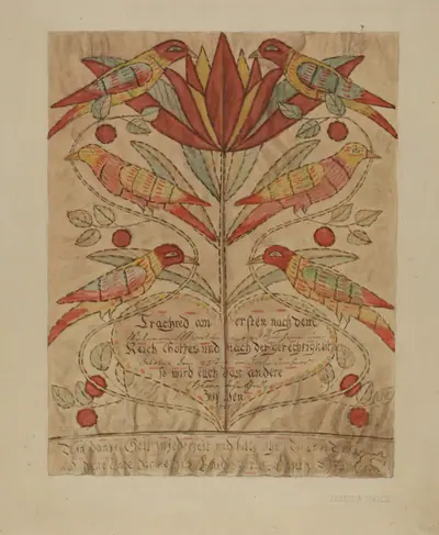 Fractur Drawing  (Birth Certificate)