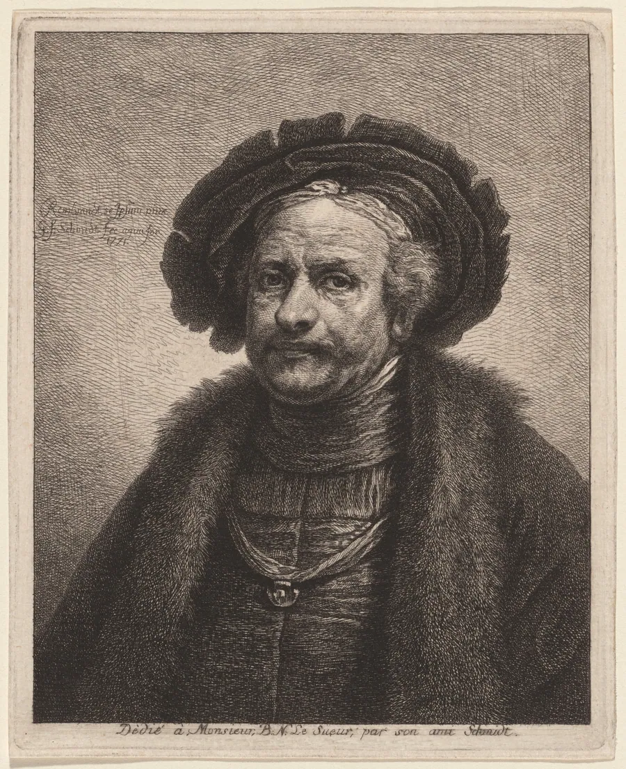 Self-Portrait of Rembrandt by Georg Friedrich Schmidt