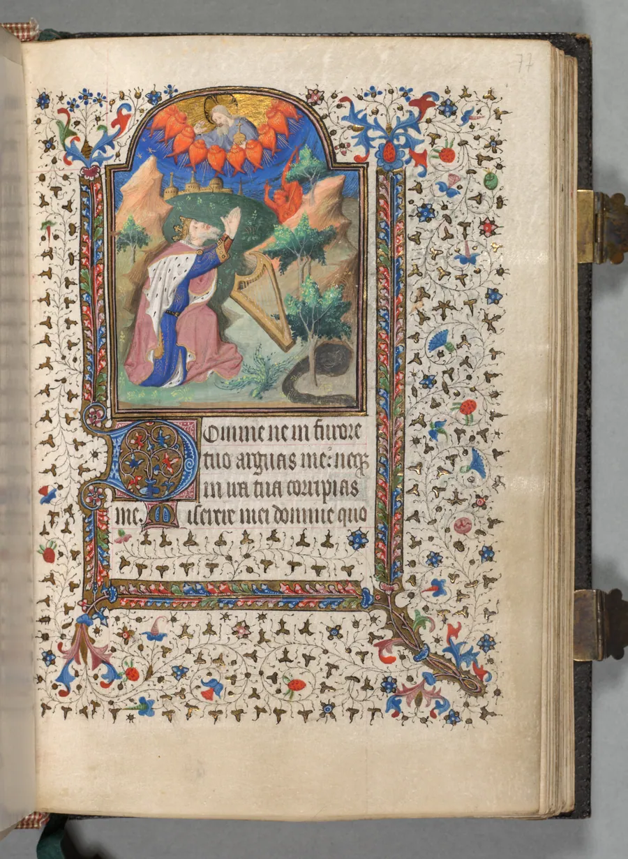 Book of Hours (Use of Paris): Fol. 77r, David by The Bedford Master