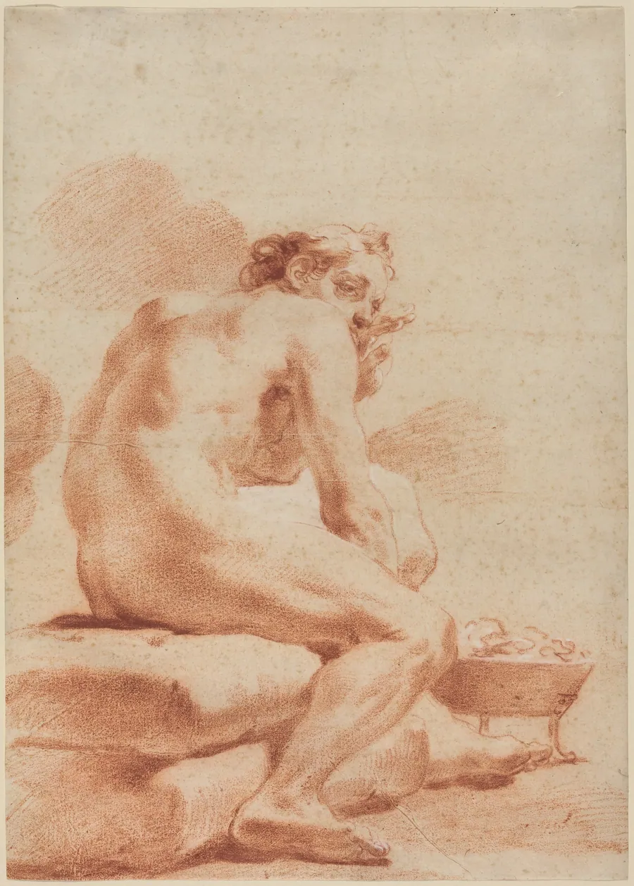 A Young Man Warming Himself at a Brazier by Gaetano Gandolfi