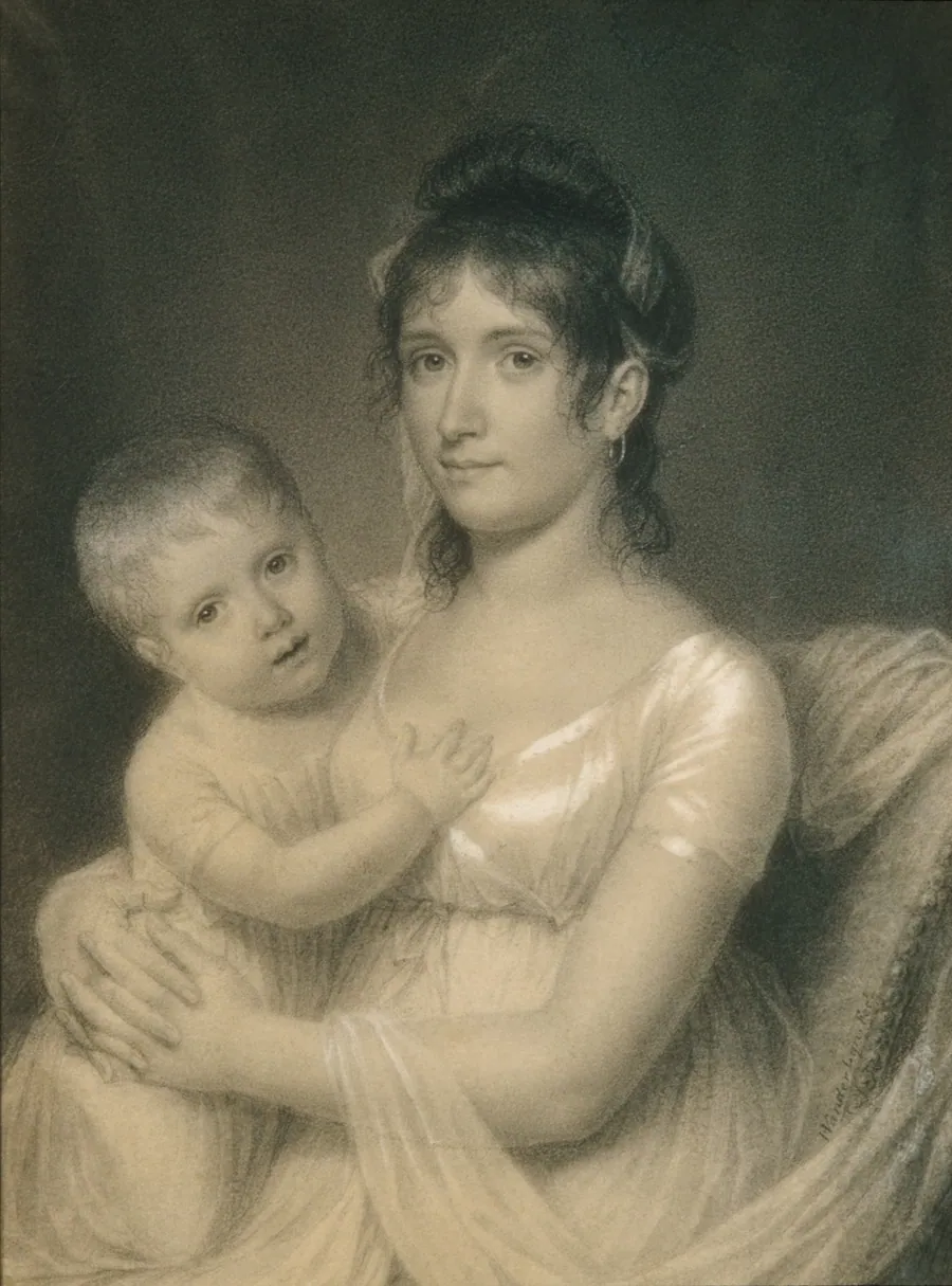 Mrs. Daniel Strobel, Jr. (Anna Church Strobel) and Her Son, George by John Vanderlyn