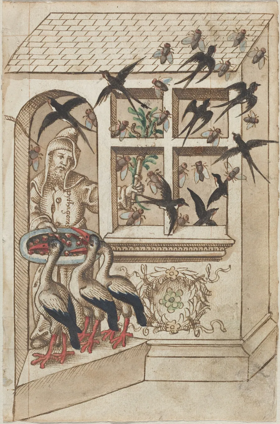 "Do Not Have Swallows under the Same Roof" [fol. 40 recto] by French early 16th Century