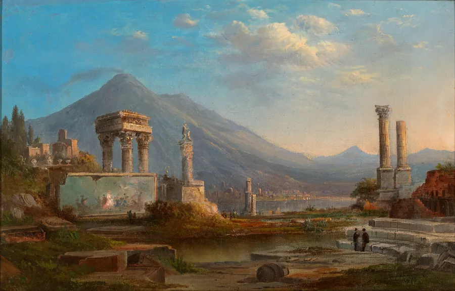 Vesuvius and Pompeii by Robert S. Duncanson, born Fayette, NY 1821-died Detroit, MI 1872