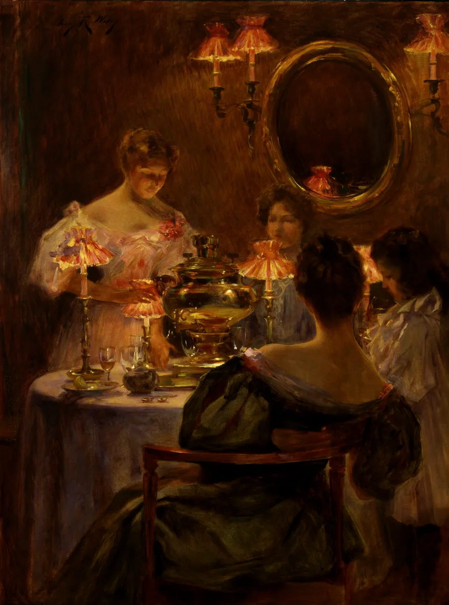 Russian Tea by Irving R. Wiles, born Utica, NY 1861-died Peconic, NY 1948