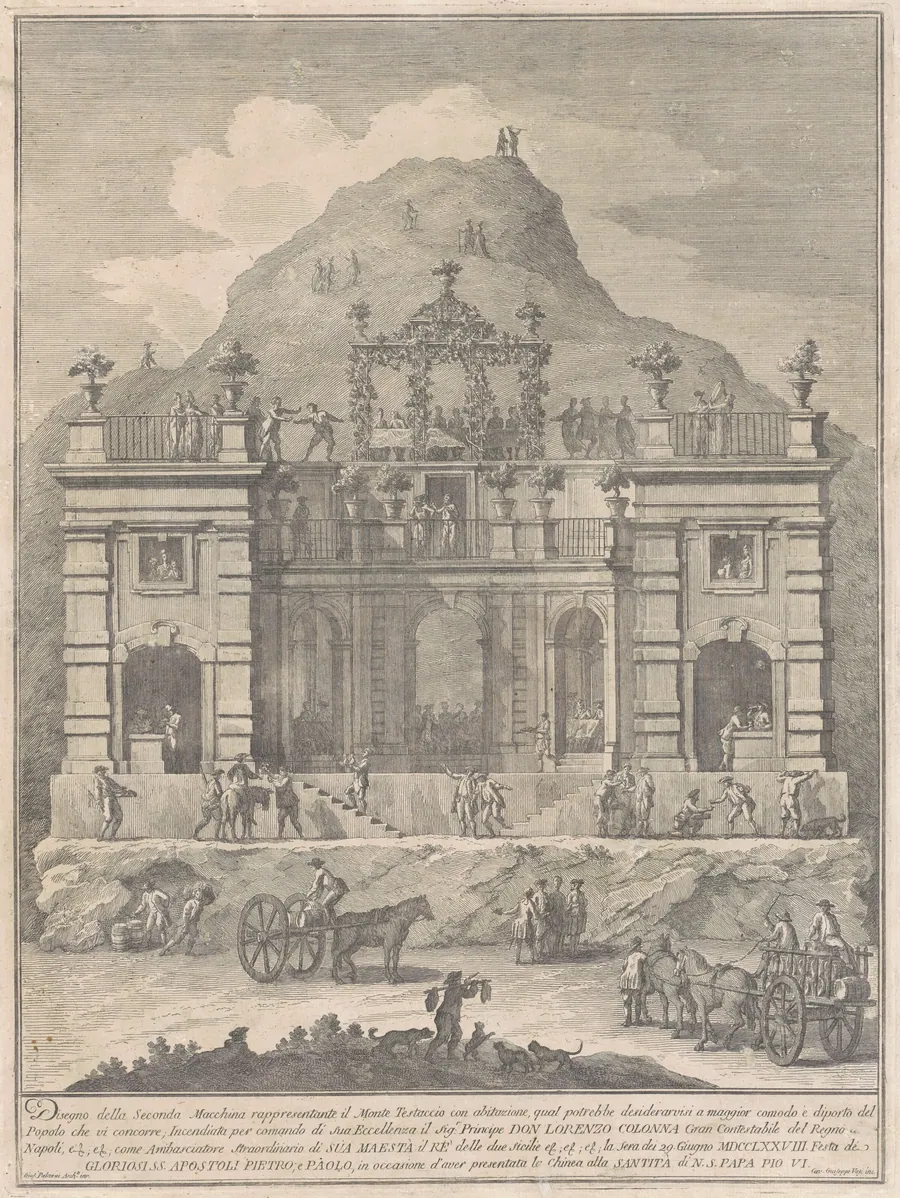 The Seconda Macchina for the Chinea of 1778: A Dwelling near Monte Testaccio by Giuseppe Vasi