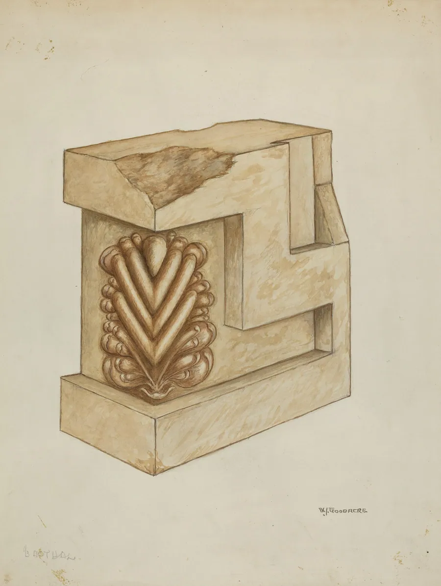 Fragment from Original Architrave of Mission Church Facade by W.J. Goodacre