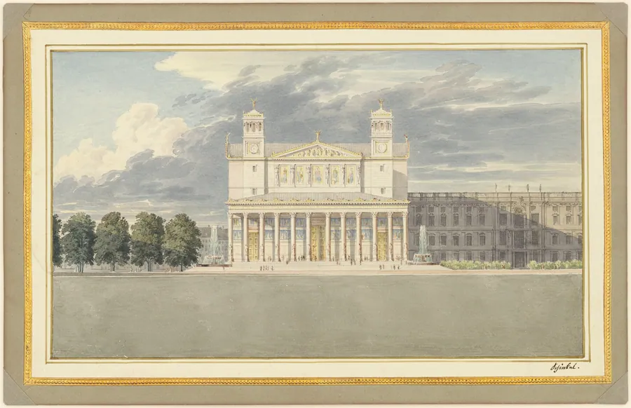 The Façade and Suroundings of a Cathedral for Berlin by Karl Friedrich Schinkel