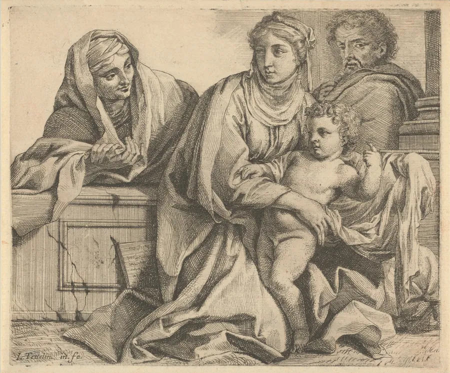 The Holy Family with Saint  Anne by Louis Testelin
