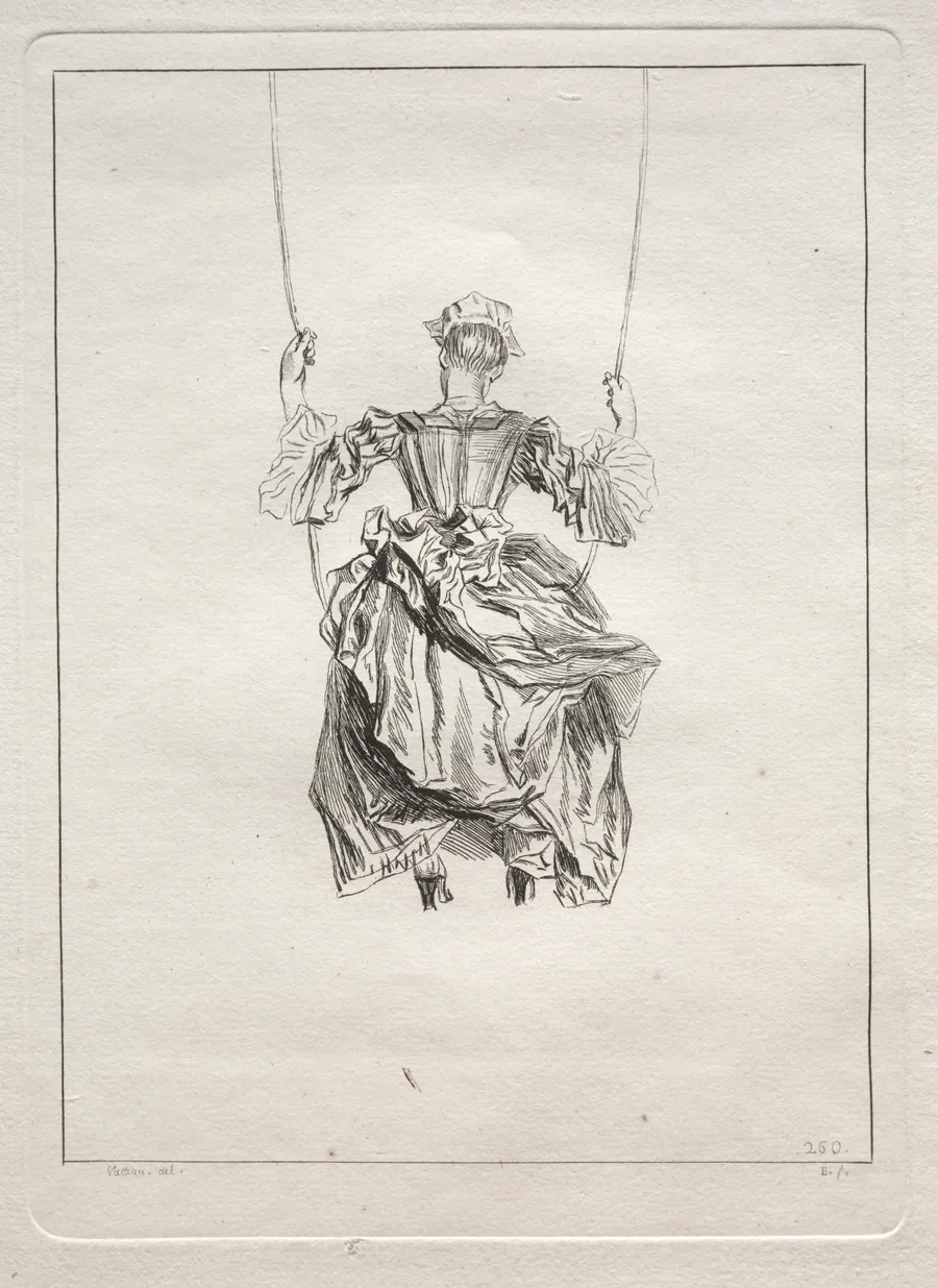 Woman on a Swing, Viewed From Behind by François Boucher