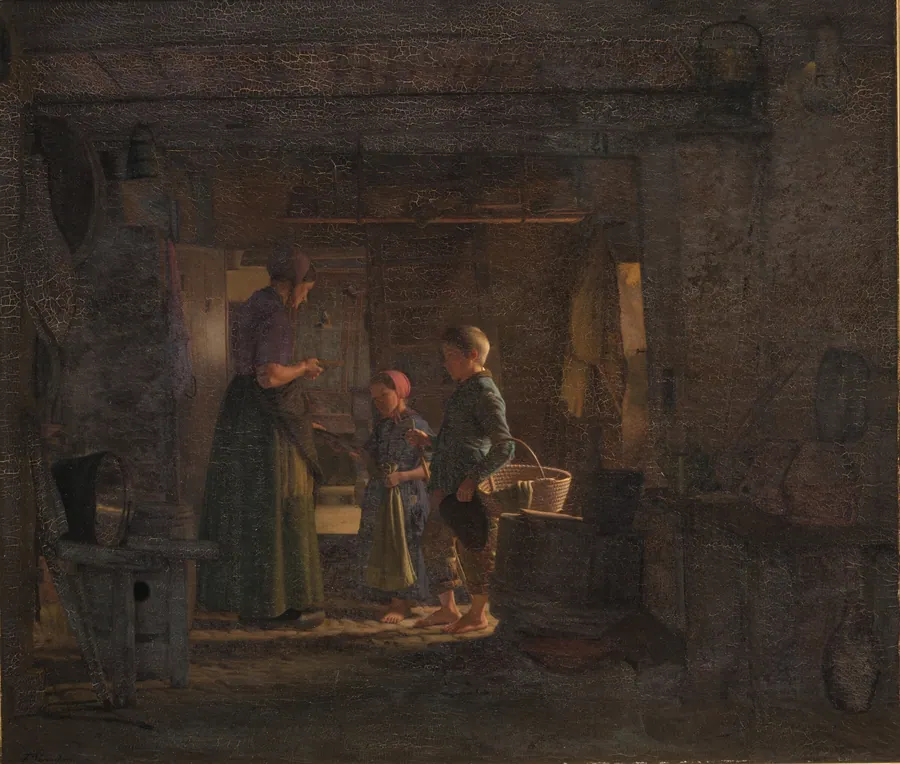 To tiggerbørn i et bondekøkken by Frederik Vermehren