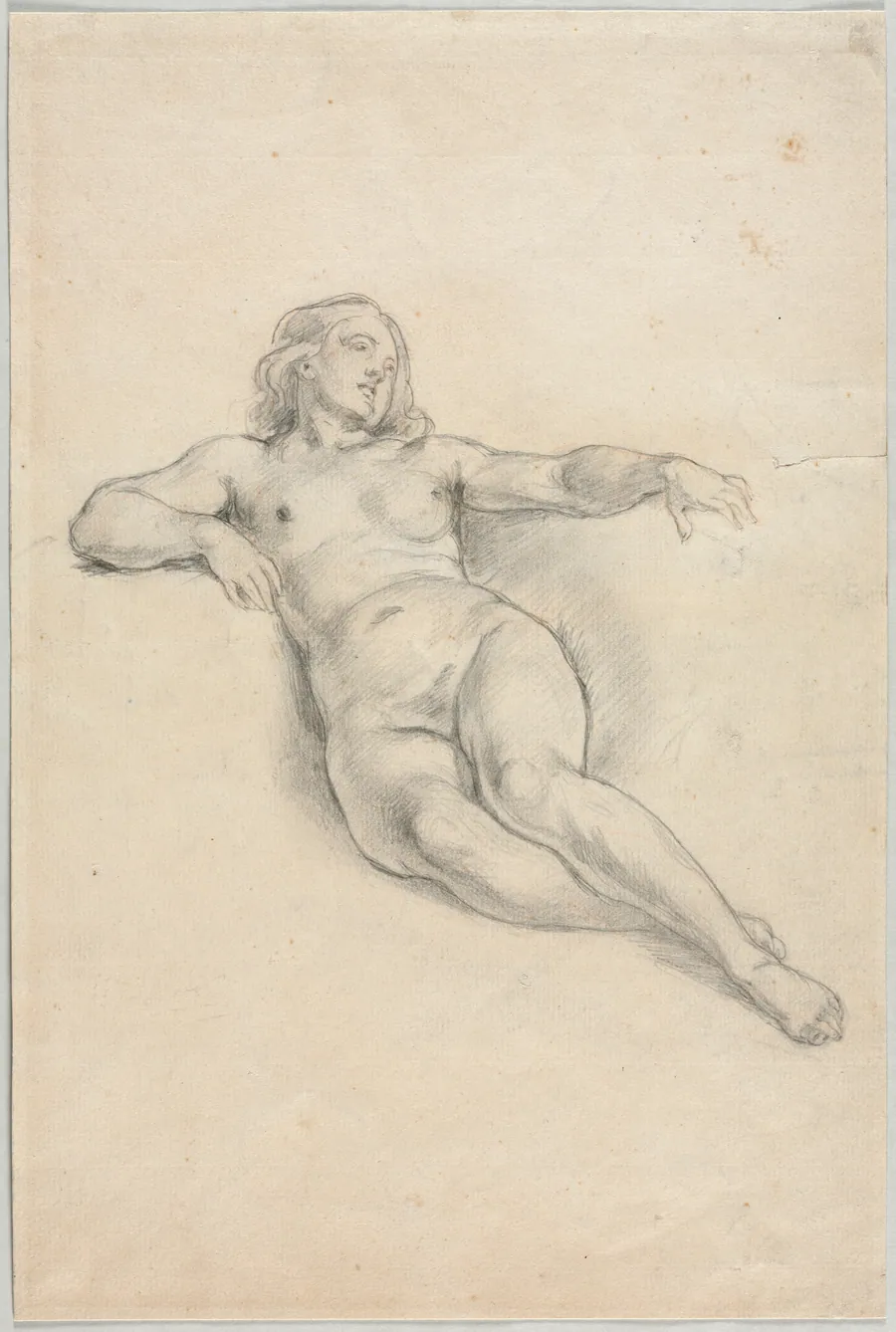 Reclining Female Nude (recto) by Anonymous