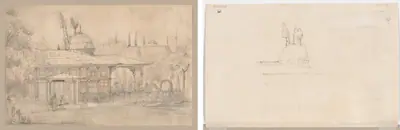 Pavilion Near a Mosque (recto) Sketch for Pavilion Near a Mosque (verso)