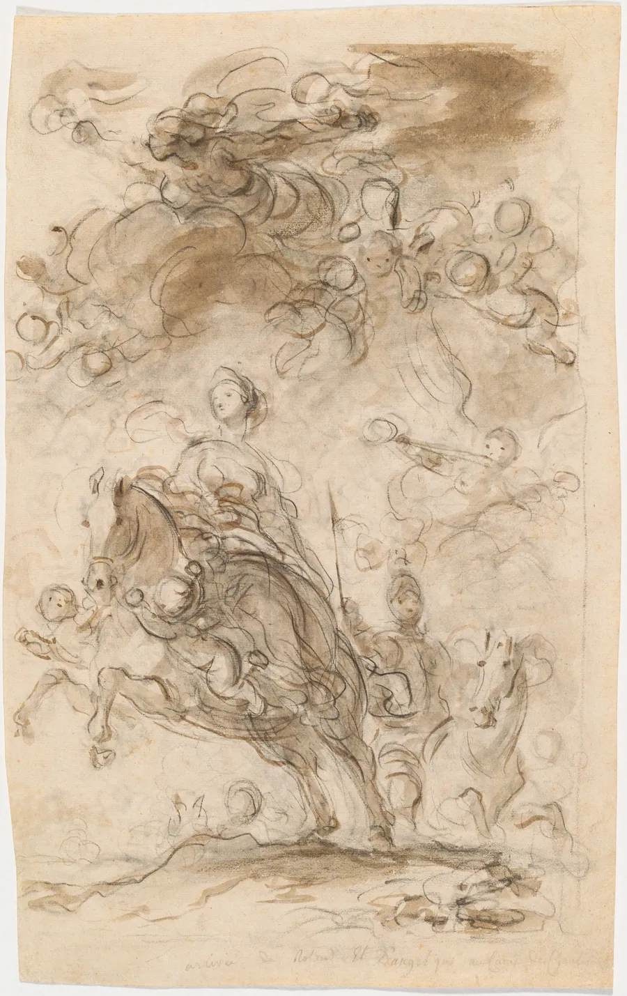 Orlando and Angelica Arrive at Charlemagne's Camp by Jean Honoré Fragonard