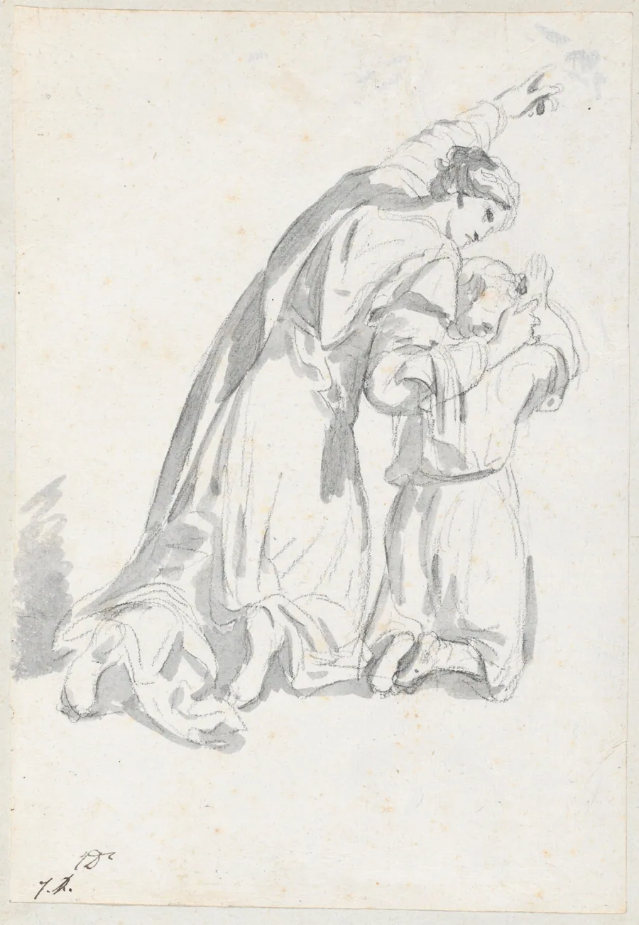 Kneeling Woman Instructing a Child by Jacques-Louis David