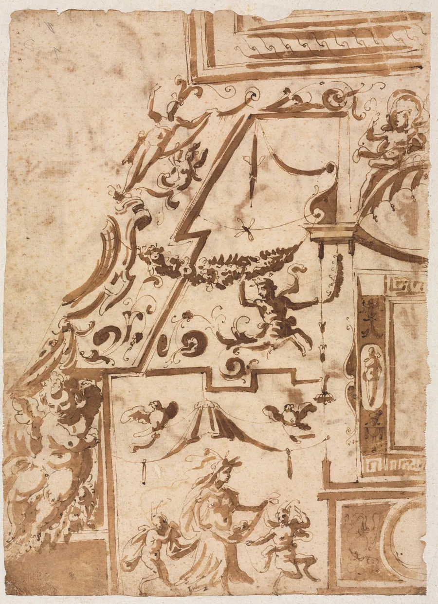 Grotesque with a Leaping Centaur (verso) by Marco Marchetti