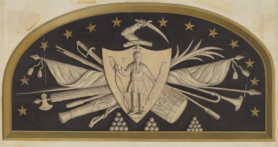 Lunette - Massachusetts State Seal by Jane Iverson