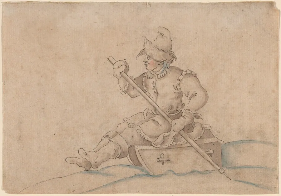 A Boy on a Sled by Jost Amman