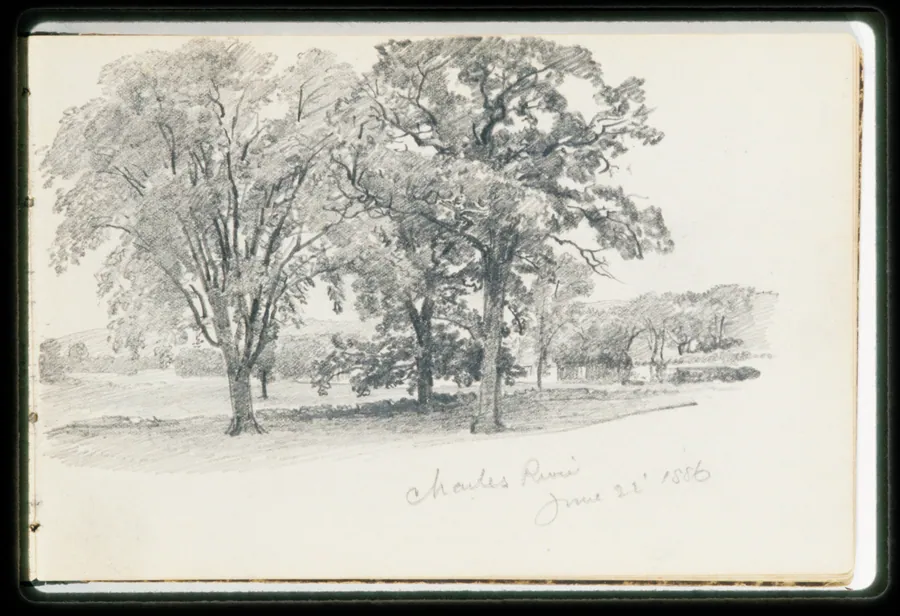 Charles River June 22 '86 (from Sketchbook VII) by William Trost Richards