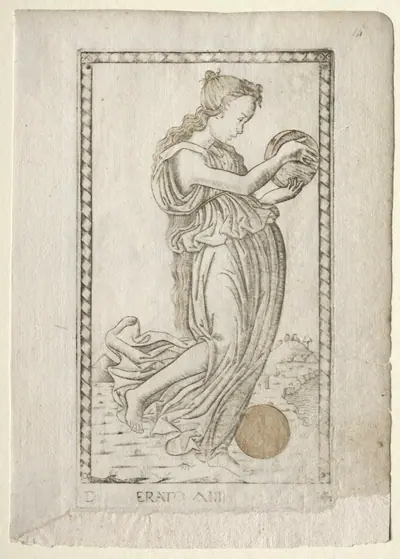 Erato (lyric and love poetry) (from the Tarocchi series D:  Apollo and the Muses, #14)