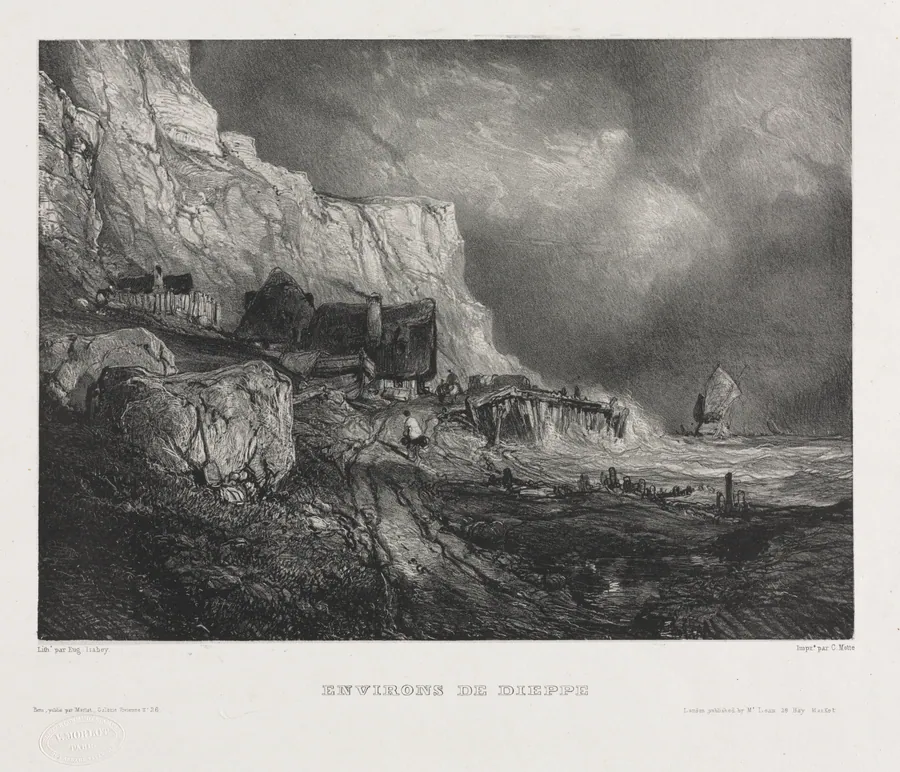 Six Marines: Environs of Dieppe by Eugène Isabey