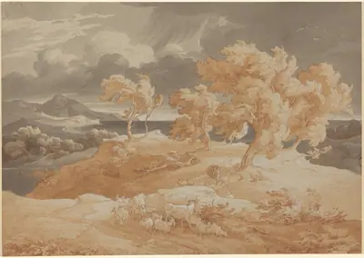 Italian Coastal Landscape with a Thunderstorm