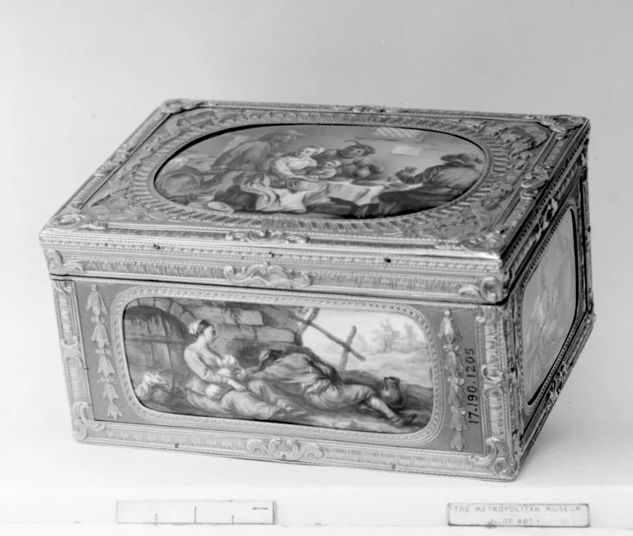Snuffbox with genre scenes by Jean Ducrollay