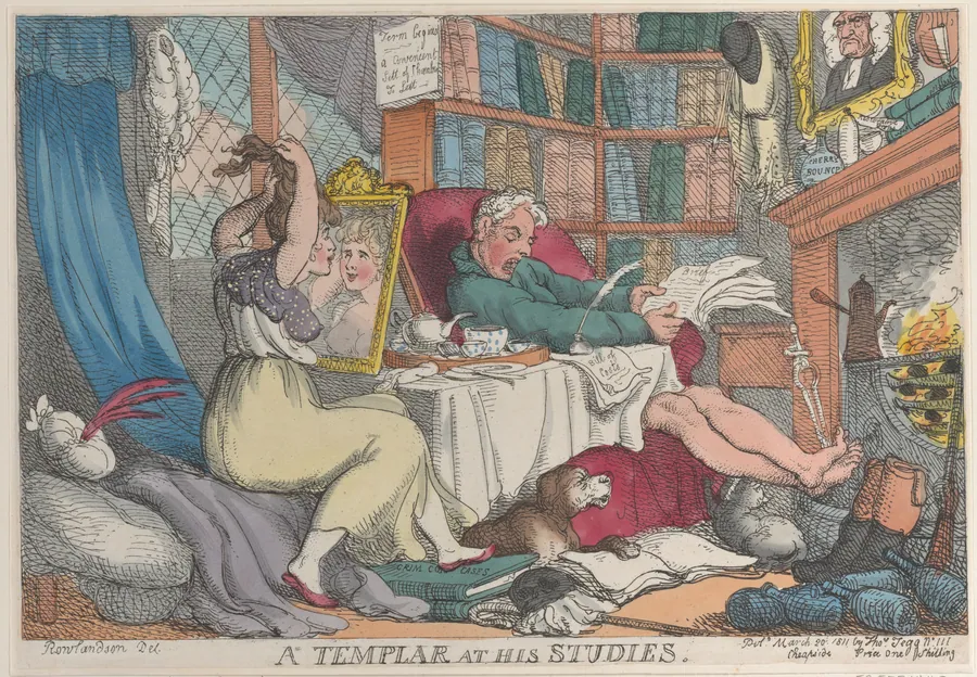 A Templar at His Studies by Thomas Rowlandson