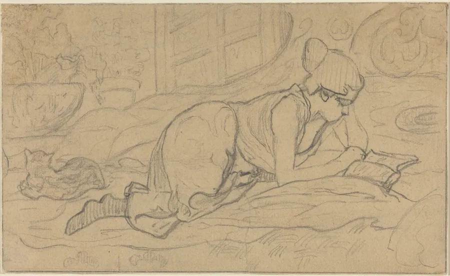 Study for "La Liseuse couchée" by Paul Ranson