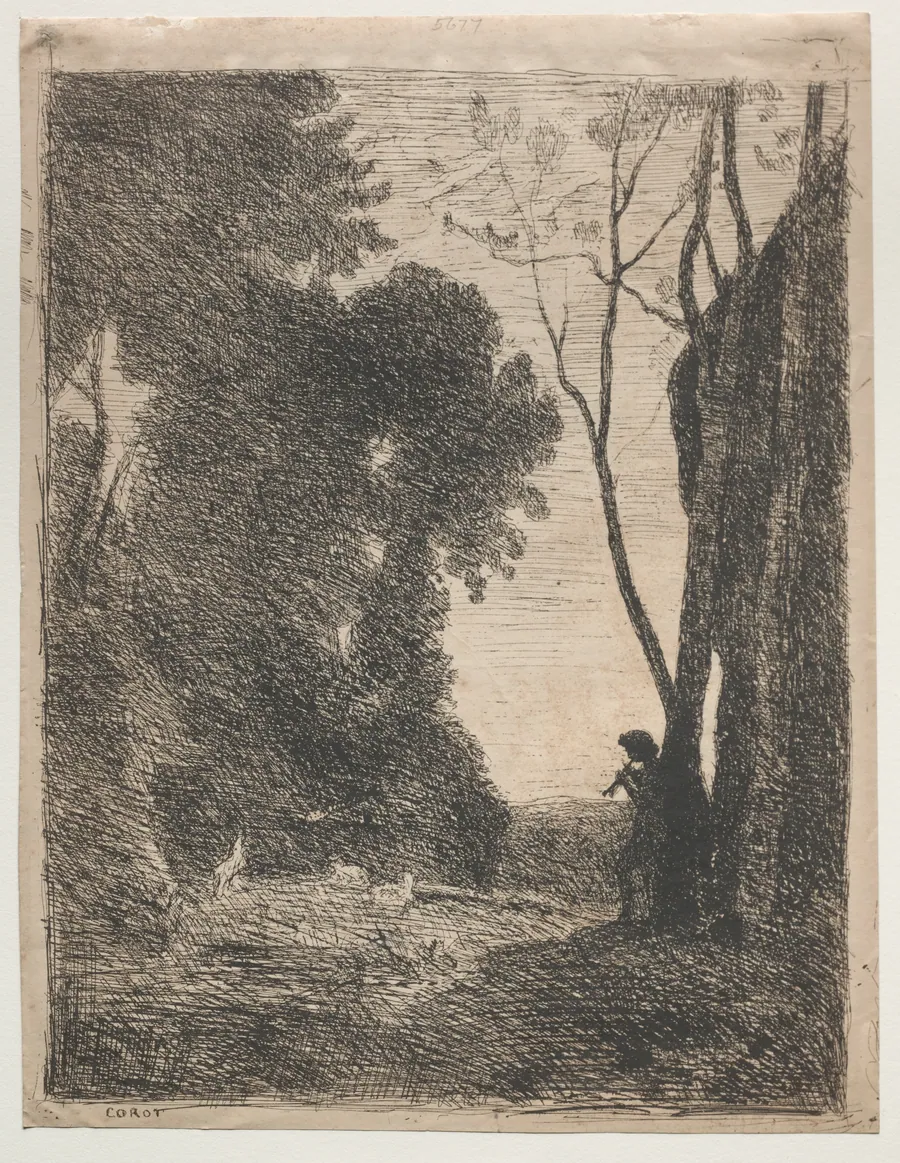 The Little Shepherd by Jean Baptiste Camille Corot