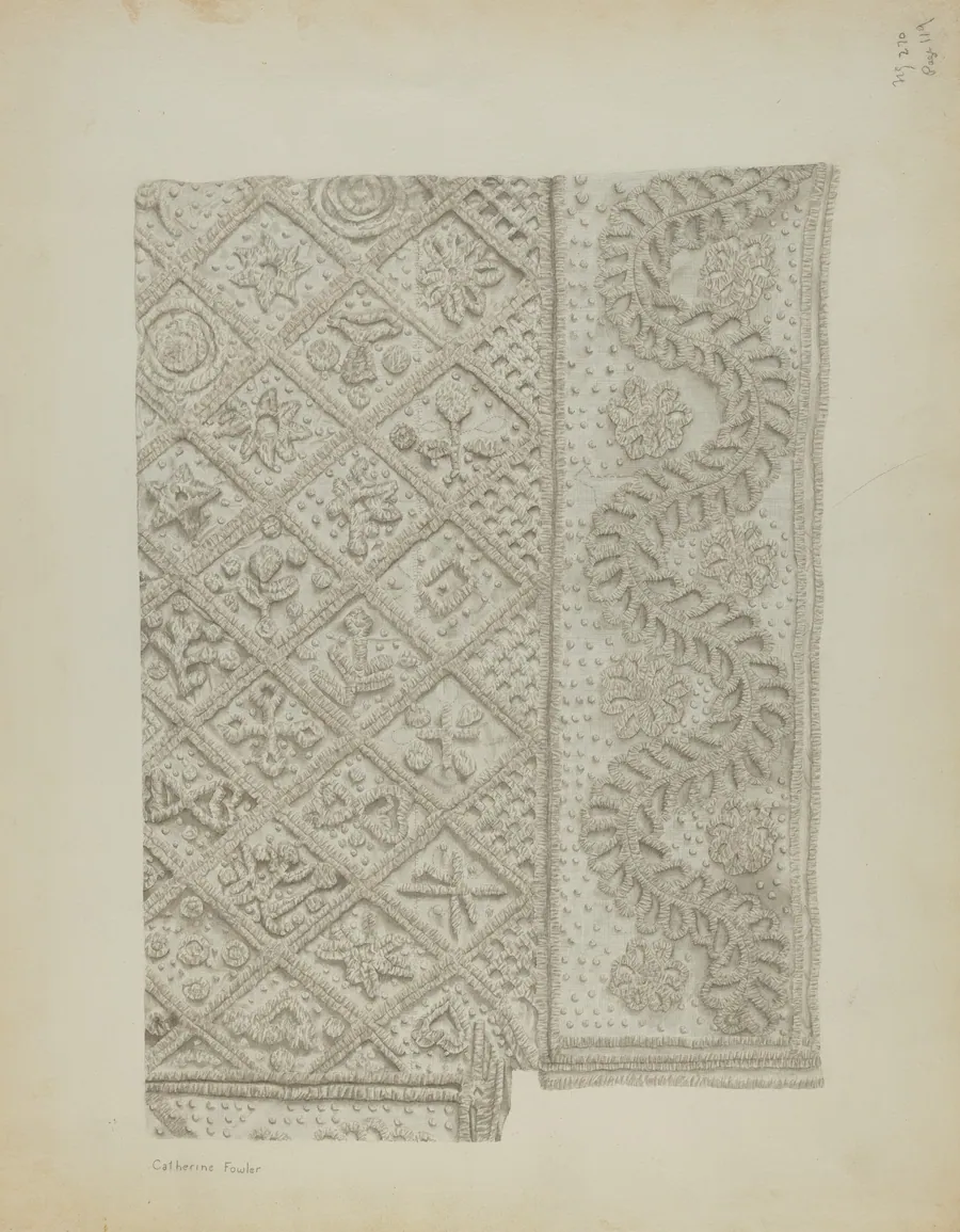 Tufted Candlewick Bedspread by Catherine Fowler