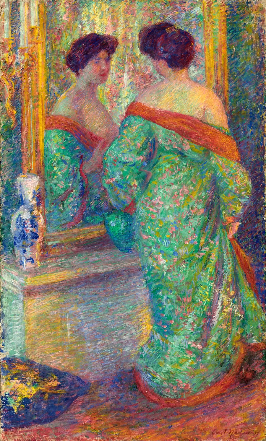 (Lady Reflected in Mirror) by Carl Newman, born Philadelphia, PA 1858-died Abington, PA 1932