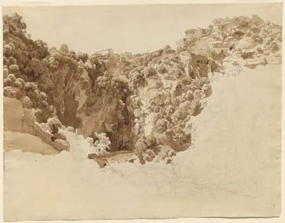 Tivoli and the Temple of the Sibyl above the Aniene Gorge