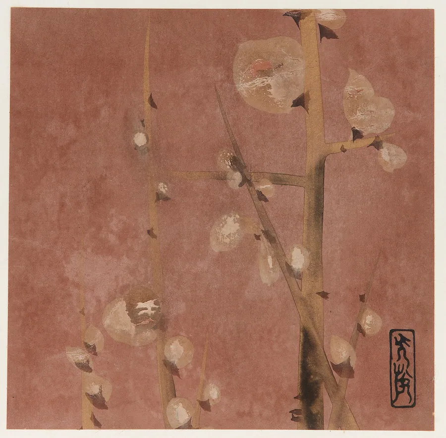 Plum blossoms by Attributed to Hon'ami Koetsu 本阿弥光悦 (1558-1637)