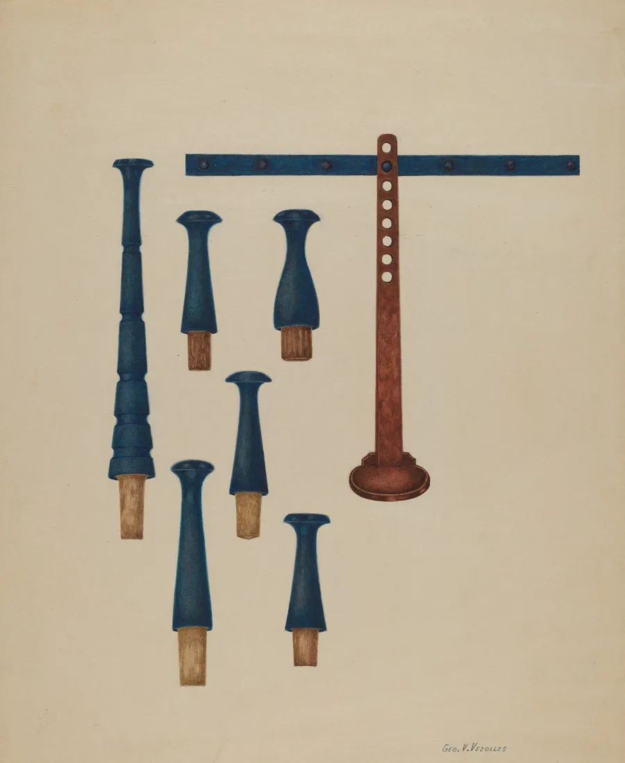 Shaker Pegs and Candlestand by George V. Vezolles
