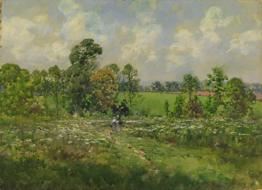 Flowery Meadow by William Henry Holmes, born Cadiz, OH 1846-died Royal Oak, MI 1933