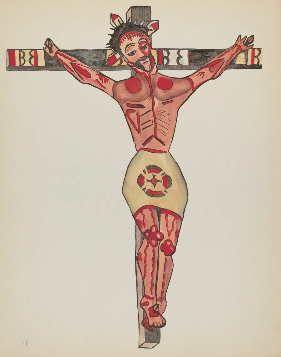 Plate 27: Christ Crucified, Mora: From Portfolio "Spanish Colonial Designs of New Mexico" by American 20th Century