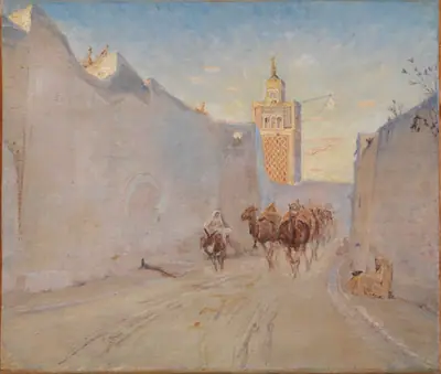 Gade med kameler i Tunis