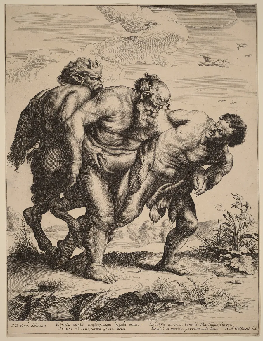 The Drunken Silenus by Schelte Adams Bolswert