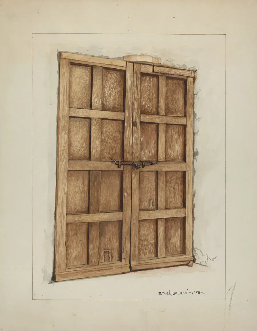 Sacristy Door at Mission San Juan Bautista by Ethel Dougan