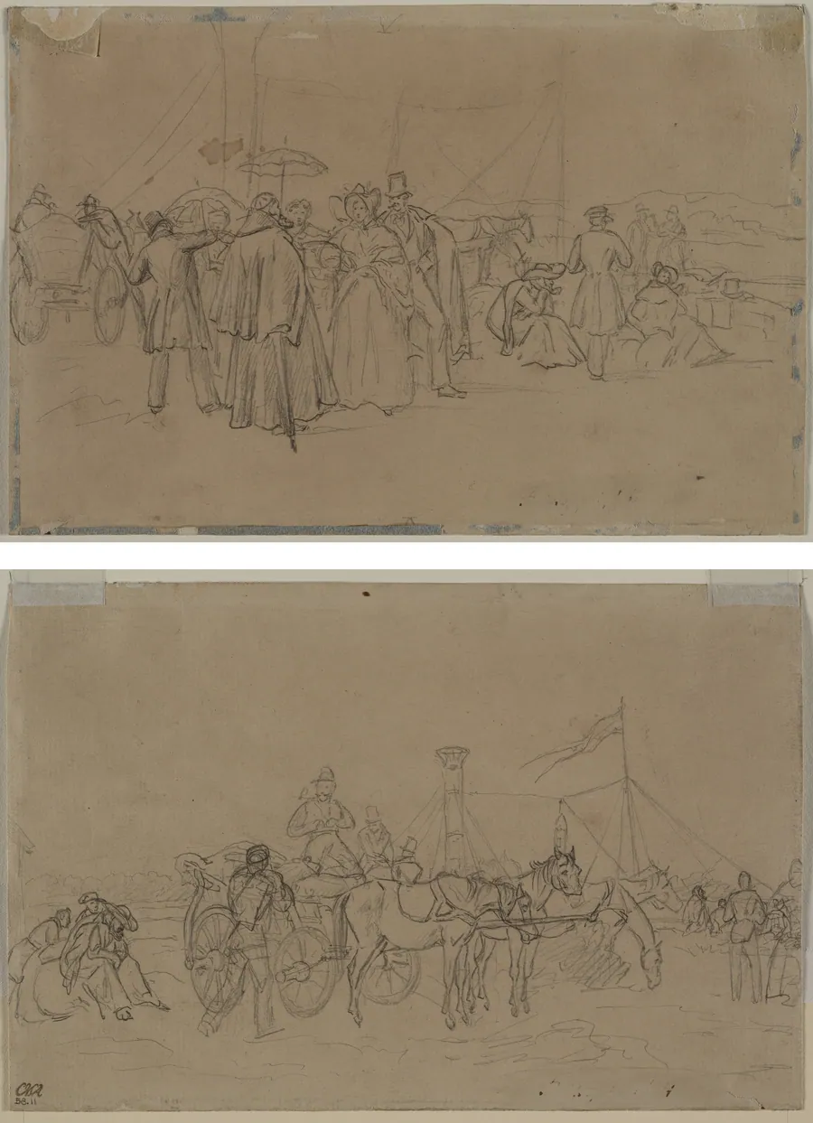 Passengers for Rhine Steamer (recto) Passengers for Rhine Steamer (verso) by Heinrich von Mayr