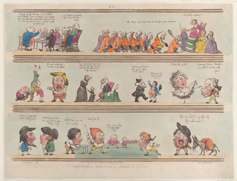 Grotesque Borders for Rooms & Halls, Plate 13 by Rudolph Ackermann, London