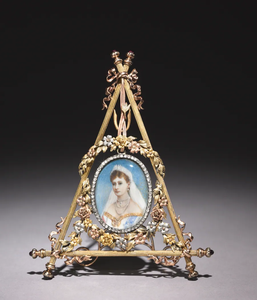 Framed Miniature of Tsarina Alexandra Feodorovna by House of Fabergé