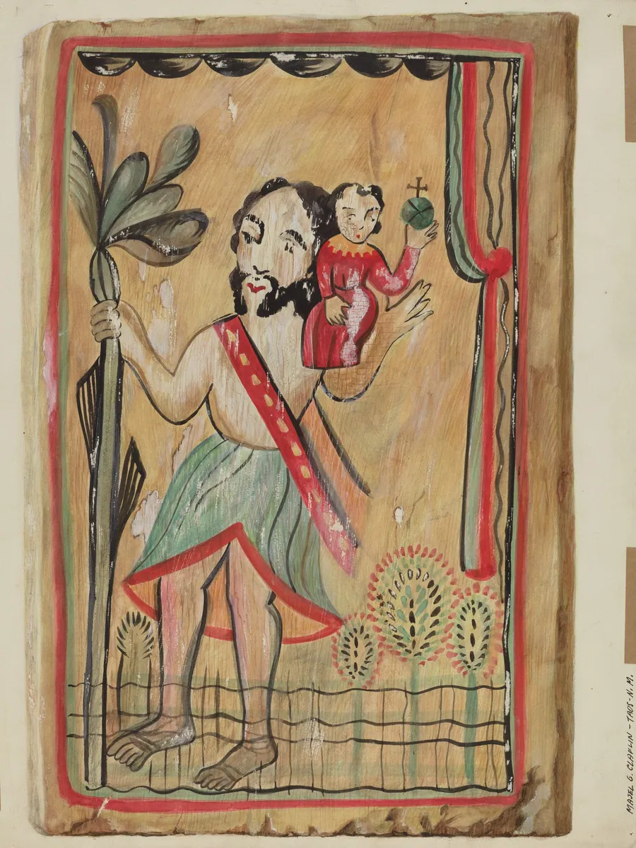 Retablo - San Christopher by Majel G. Claflin
